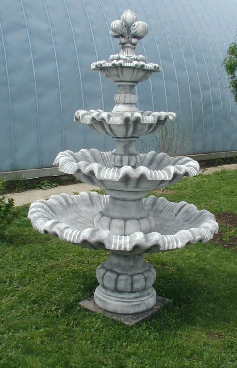 Фонтан из бетона Четыре чаши и цветок высота 210 см - Изделия из бетона .